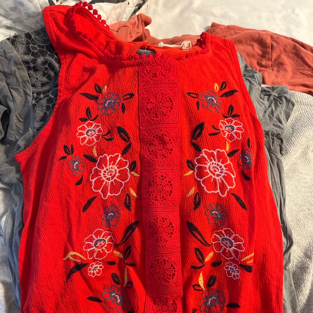 Red Floral Tank